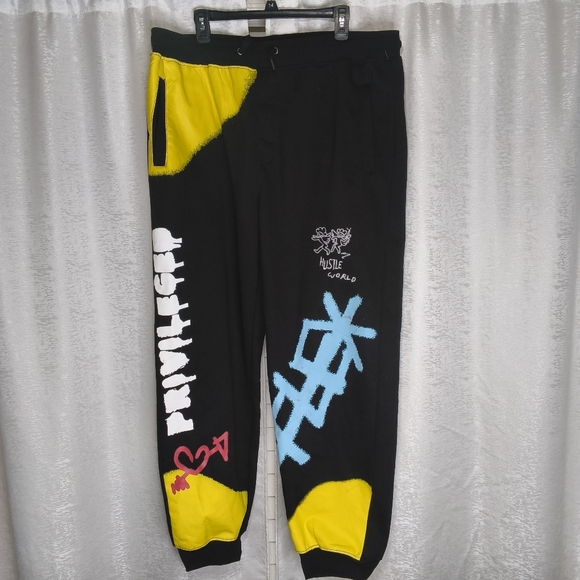Other - Bleecker & Mercer Hustle World Sweatpants Urban Graphic Street wear Size 3Xl